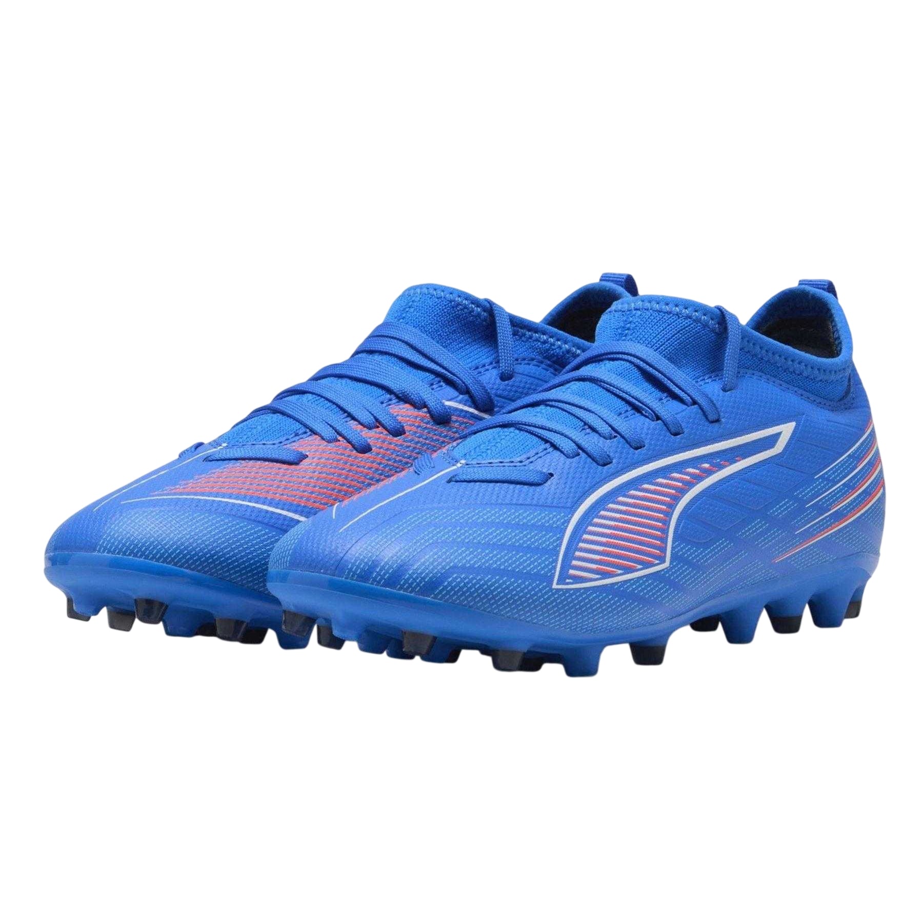 Blue-White-Red - Pack Shot - Puma Childrens-Kids Ultra 6 Match Firm Ground Football Boots