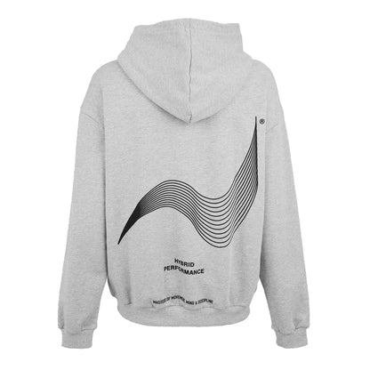 Grey Marl - Back - Hybrid Performance Mens Moisture Wicking Hoodie