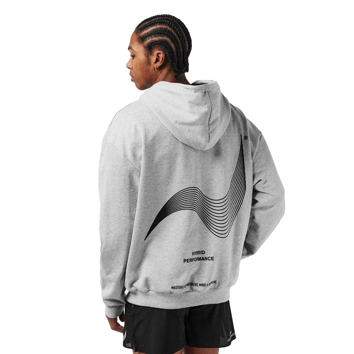 Grey Marl - Pack Shot - Hybrid Performance Mens Moisture Wicking Hoodie