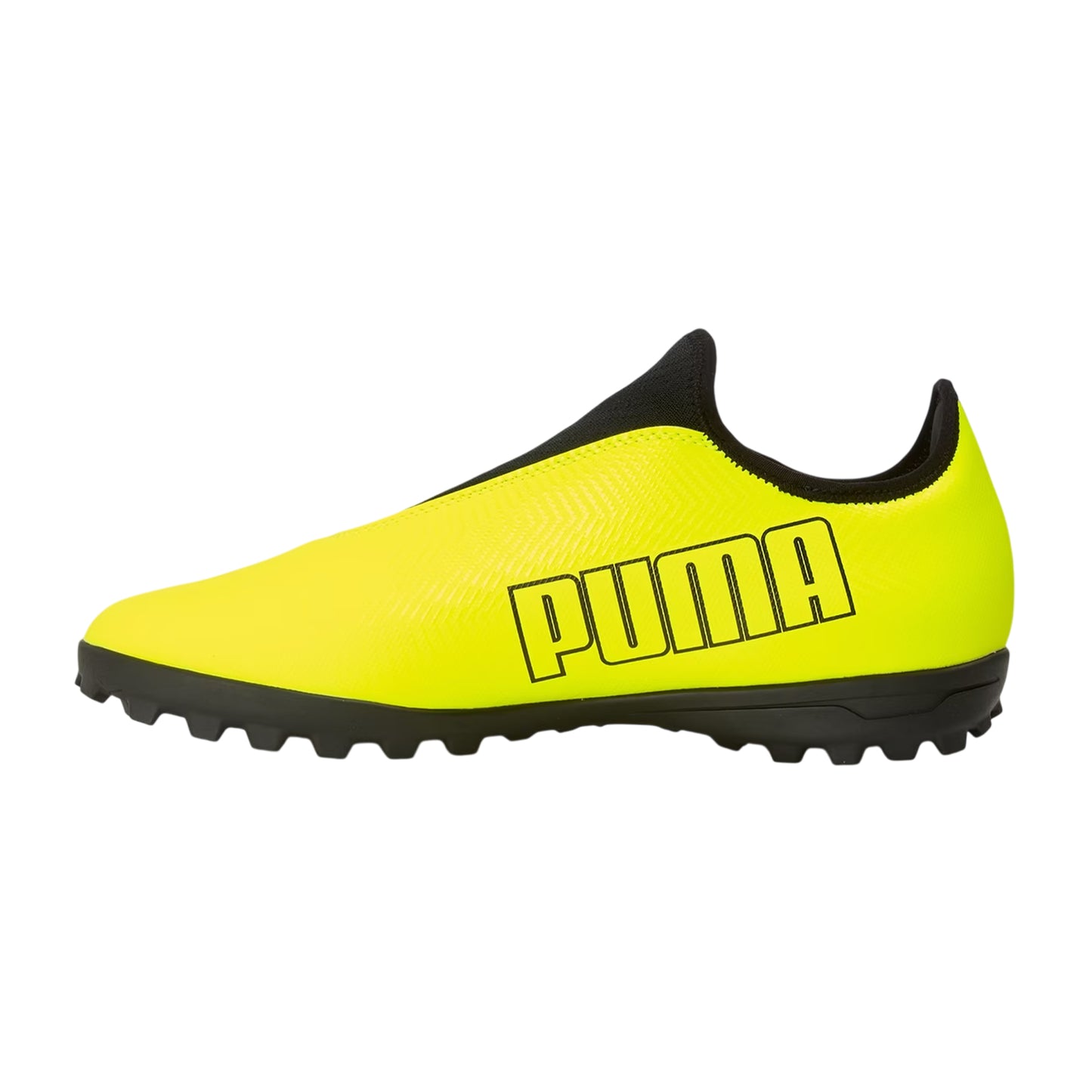 Yellow-Black - Back - Puma Childrens-Kids Finesse Leather Astro Turf Trainers