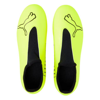 Yellow-Black - Side - Puma Childrens-Kids Finesse Leather Astro Turf Trainers