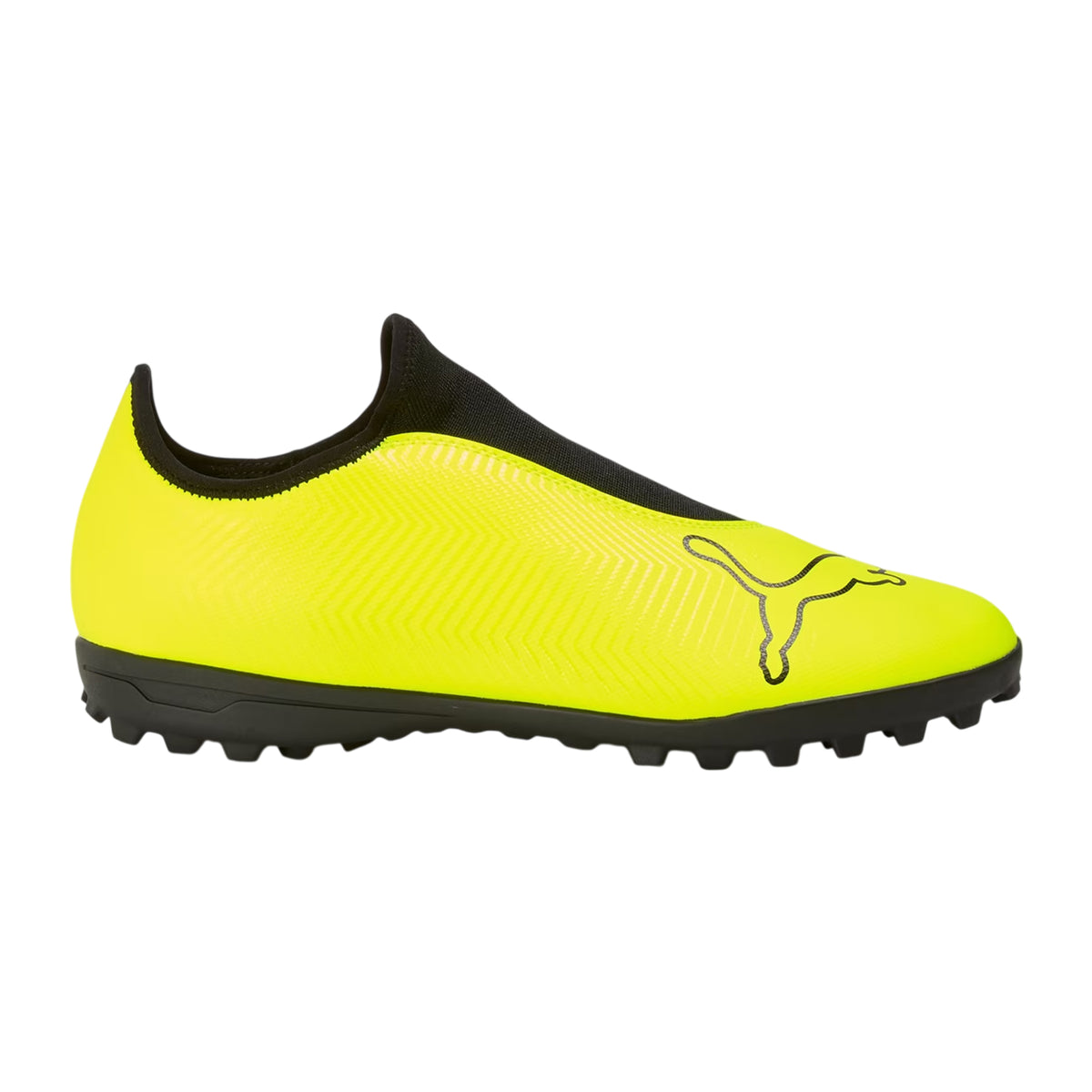 Yellow-Black - Front - Puma Childrens-Kids Finesse Leather Astro Turf Trainers