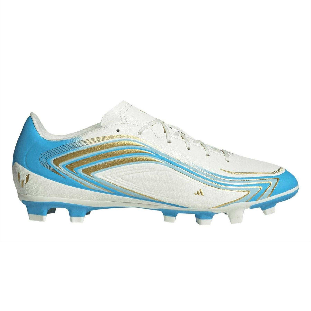 Cream-Blue-Gold - Front - Adidas Mens F50 Club Firm Ground Football Boots