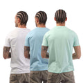 White-Blue-Green - Back - Bench Mens Stanille Logo T-Shirt (Pack of 3)