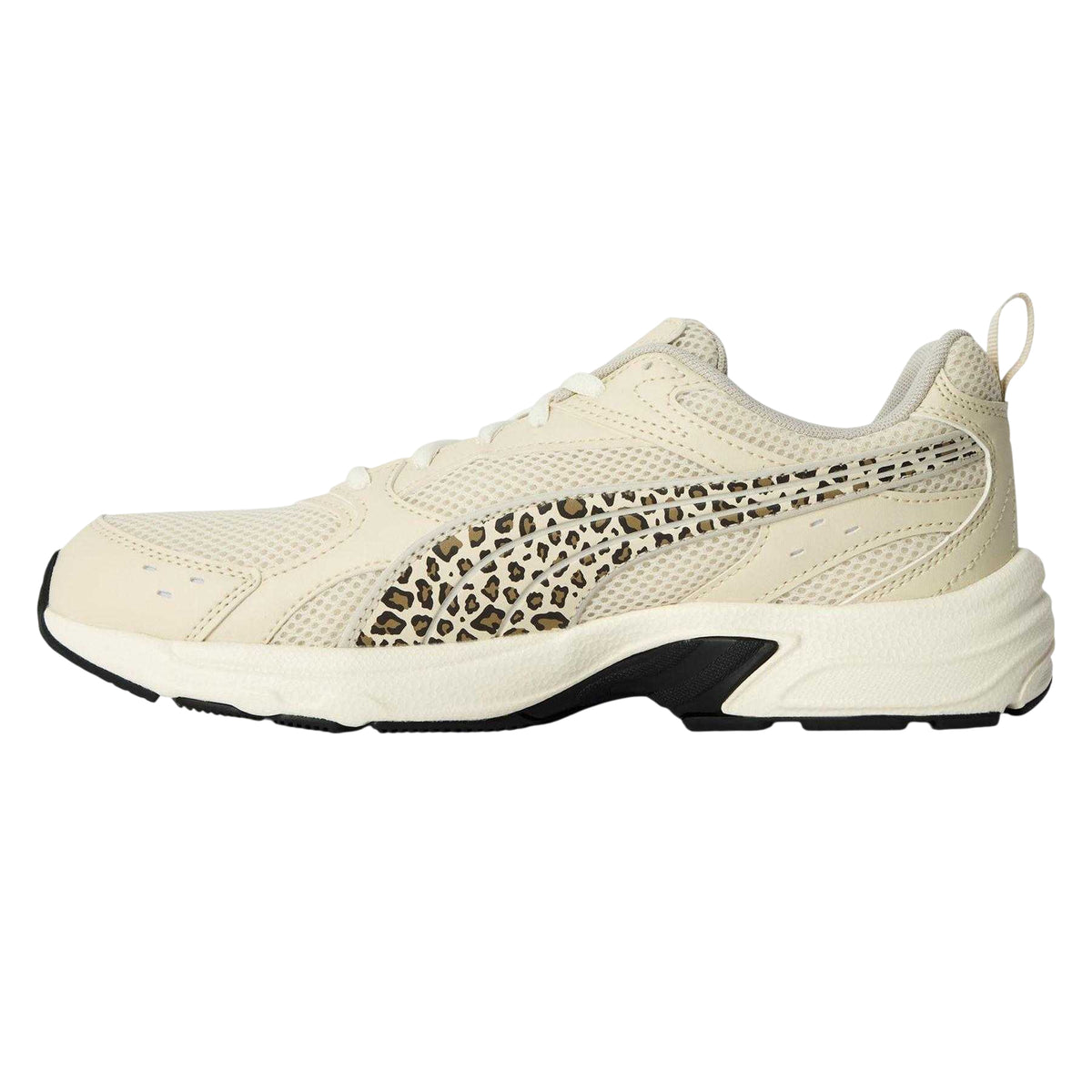 Off White - Back - Puma Womens-Ladies Milenio Leopard Print Trainers