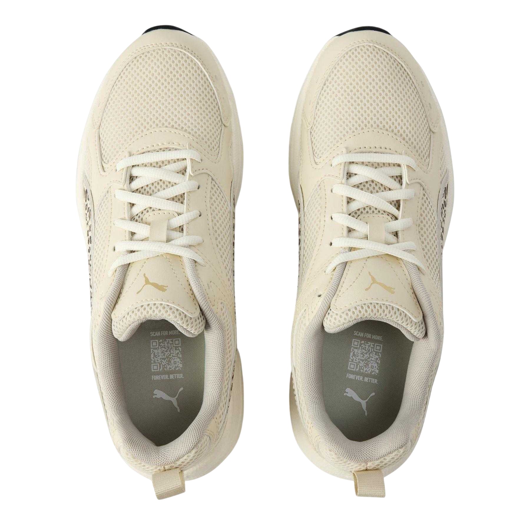 Off White - Side - Puma Womens-Ladies Milenio Leopard Print Trainers
