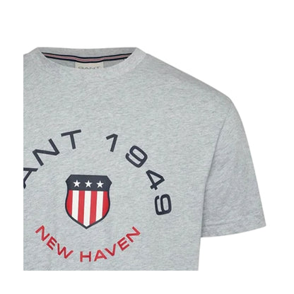 Light Grey - Side - Gant Mens Chest Logo T-Shirt