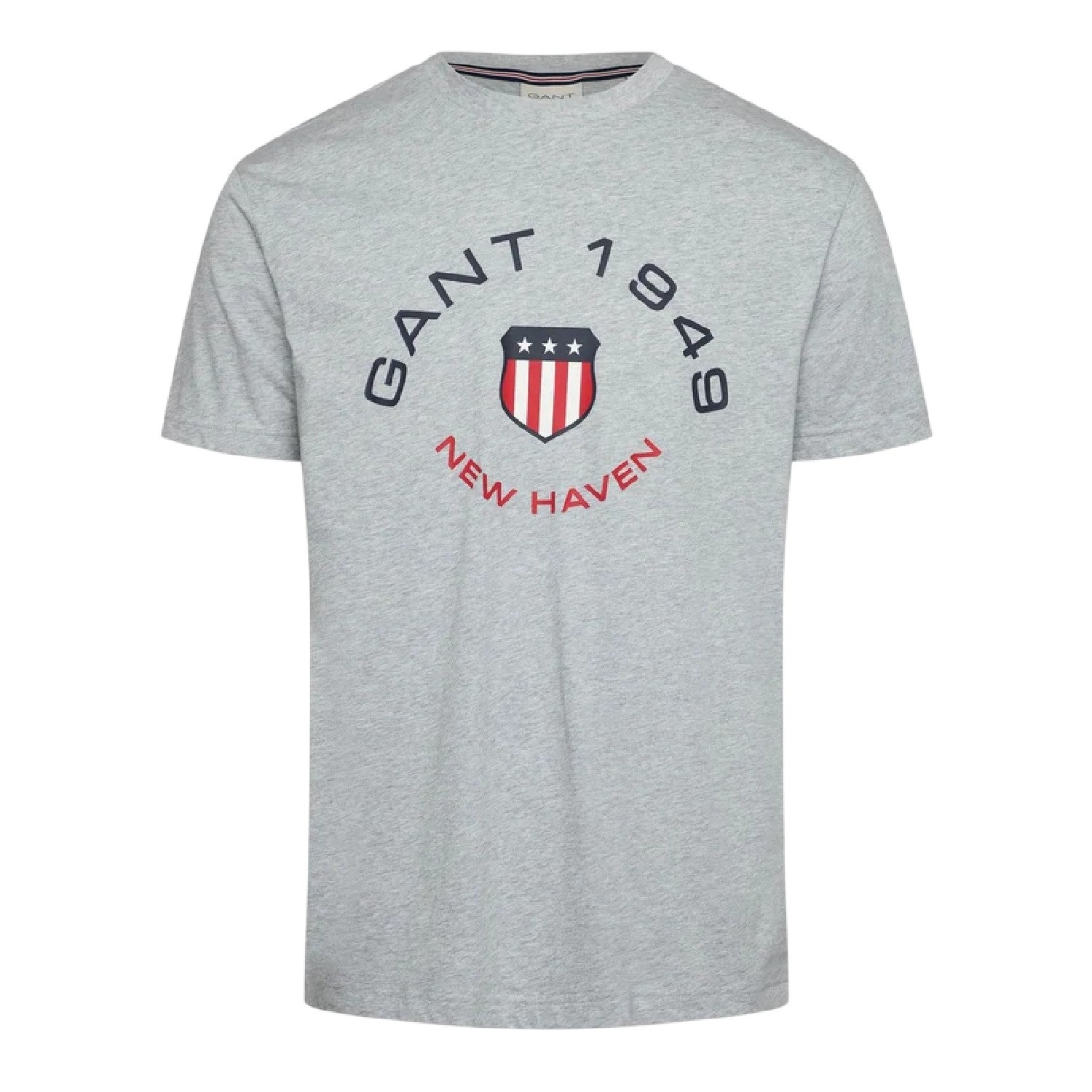 Light Grey - Front - Gant Mens Chest Logo T-Shirt