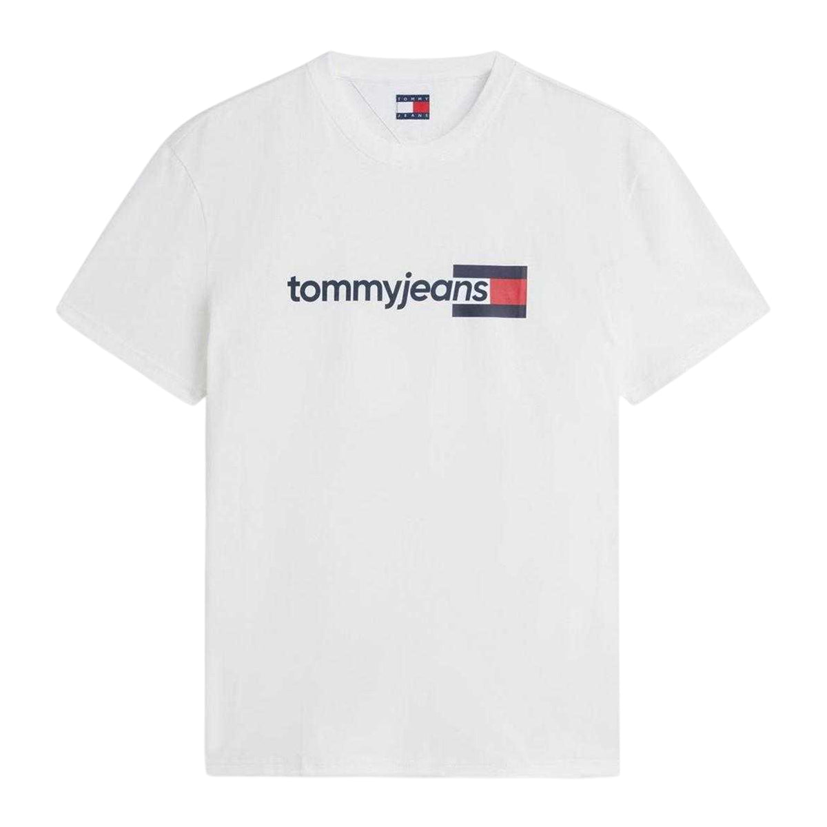 Ecru - Front - Tommy Jeans Mens Logo T-Shirt