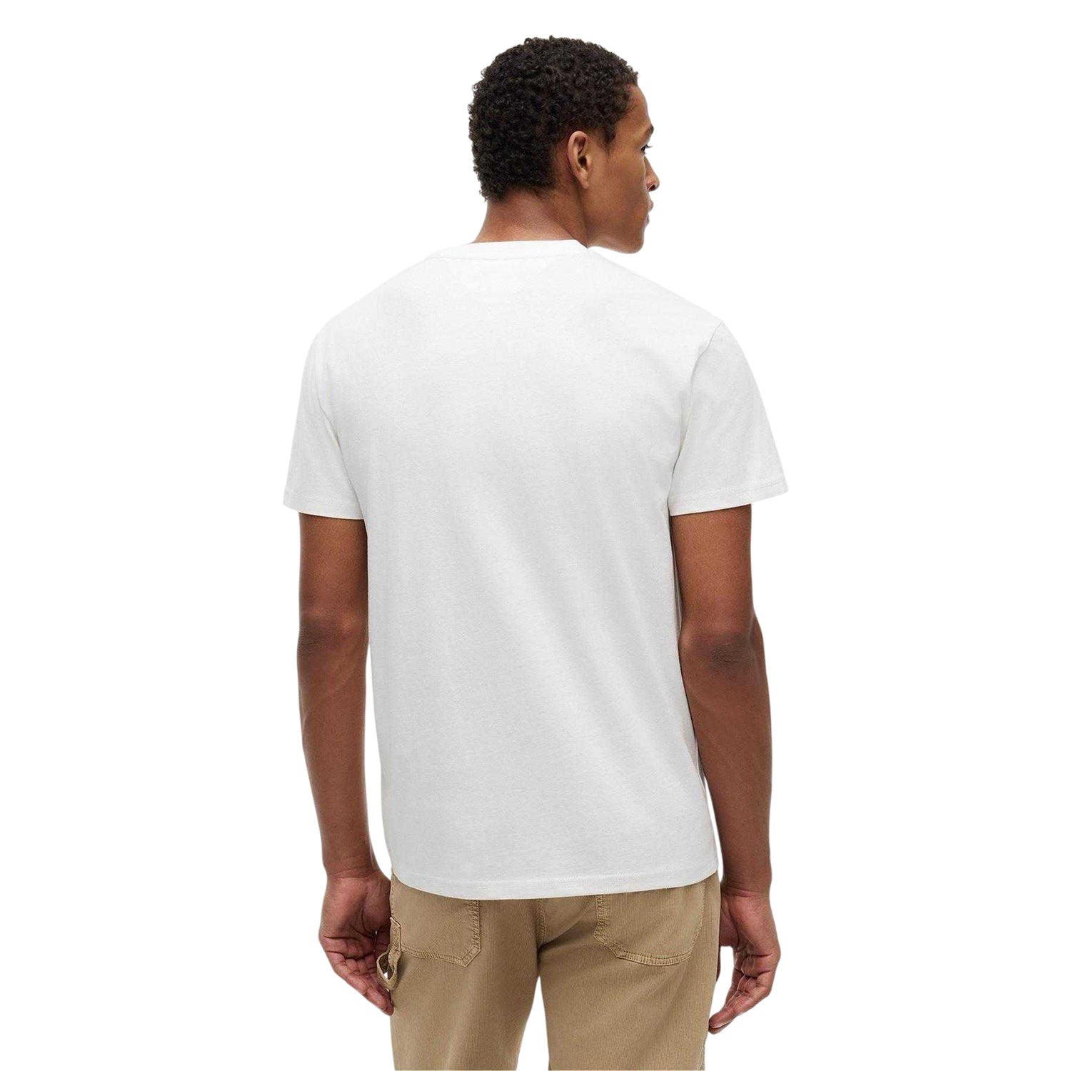 Ecru - Back - Tommy Jeans Mens Logo T-Shirt