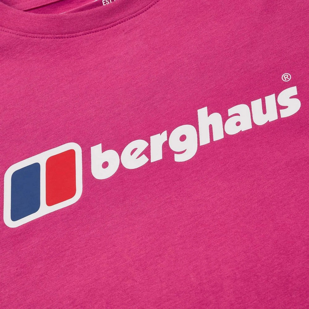 Pink - Side - Berghaus Womens-Ladies Classic Logo Boyfriend T-Shirt