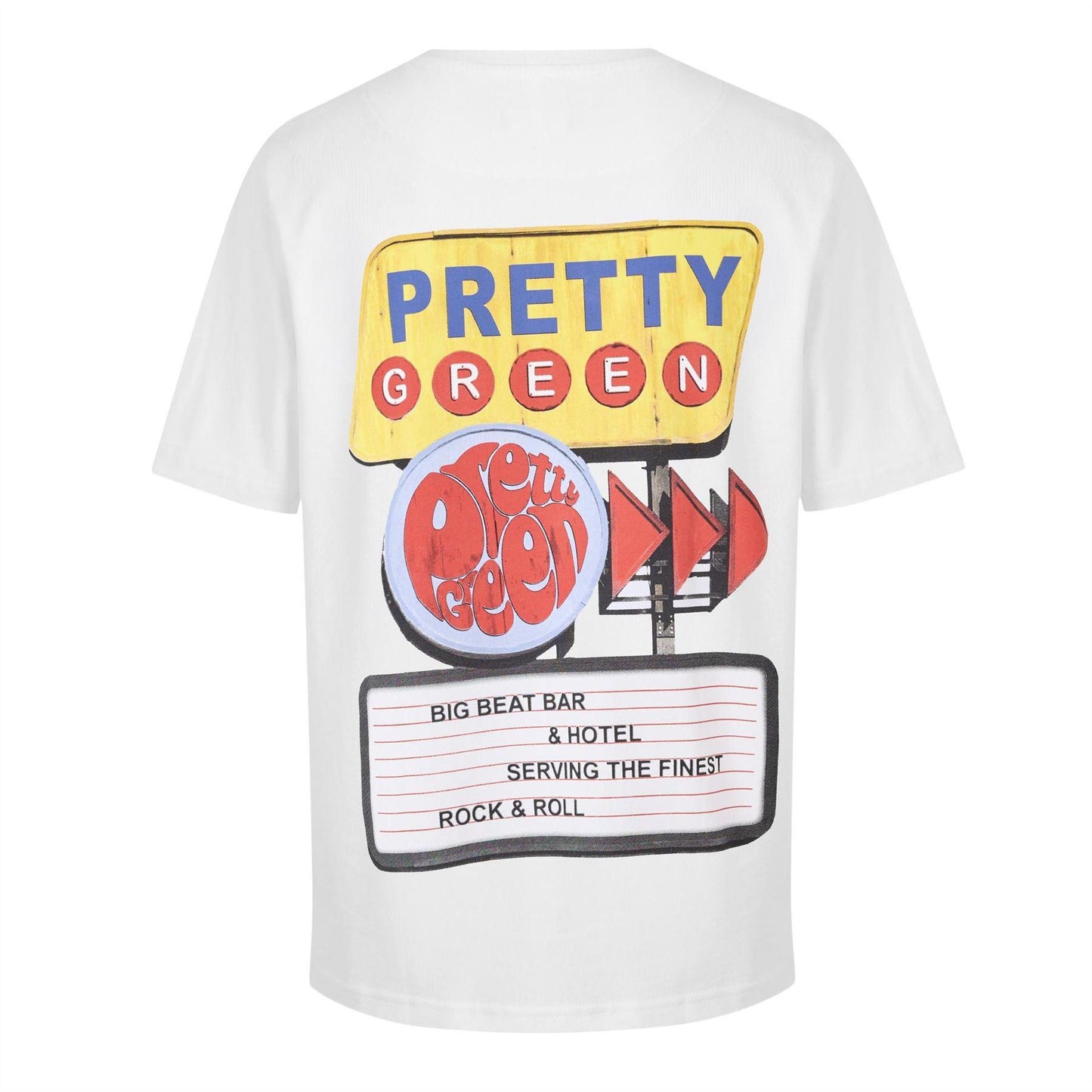 White - Front - Pretty Green Mens Text T-Shirt