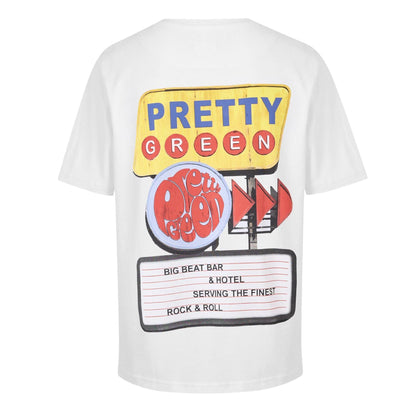 White - Front - Pretty Green Mens Text T-Shirt