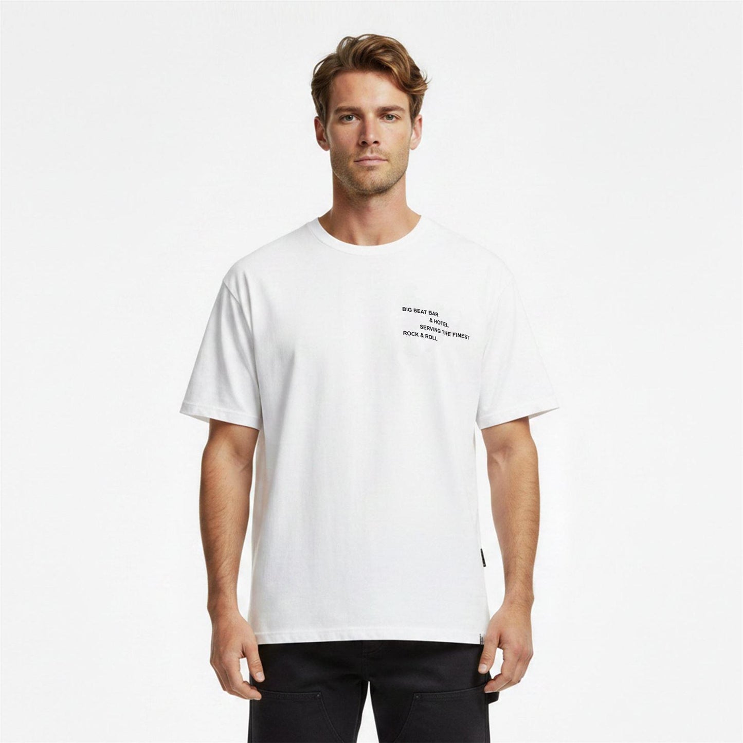 White - Back - Pretty Green Mens Text T-Shirt