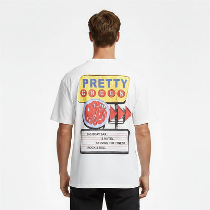 White - Side - Pretty Green Mens Text T-Shirt