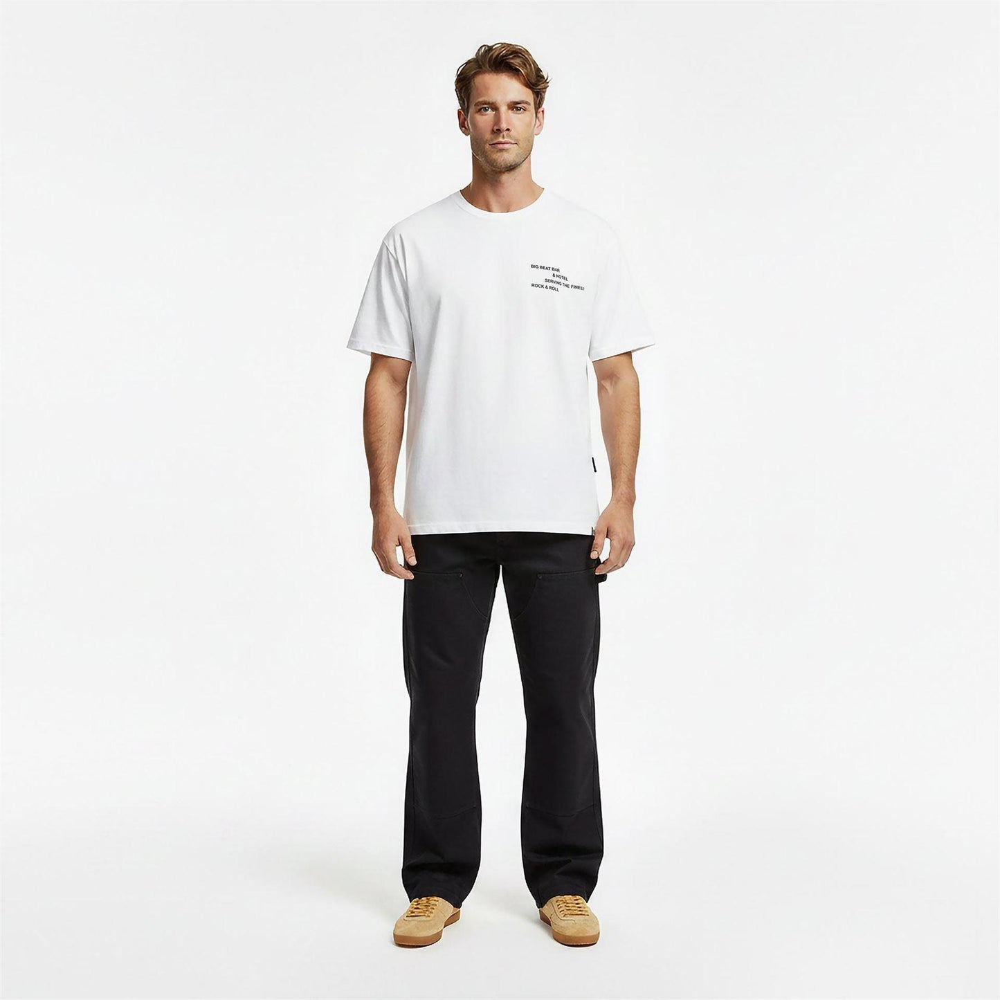 White - Lifestyle - Pretty Green Mens Text T-Shirt