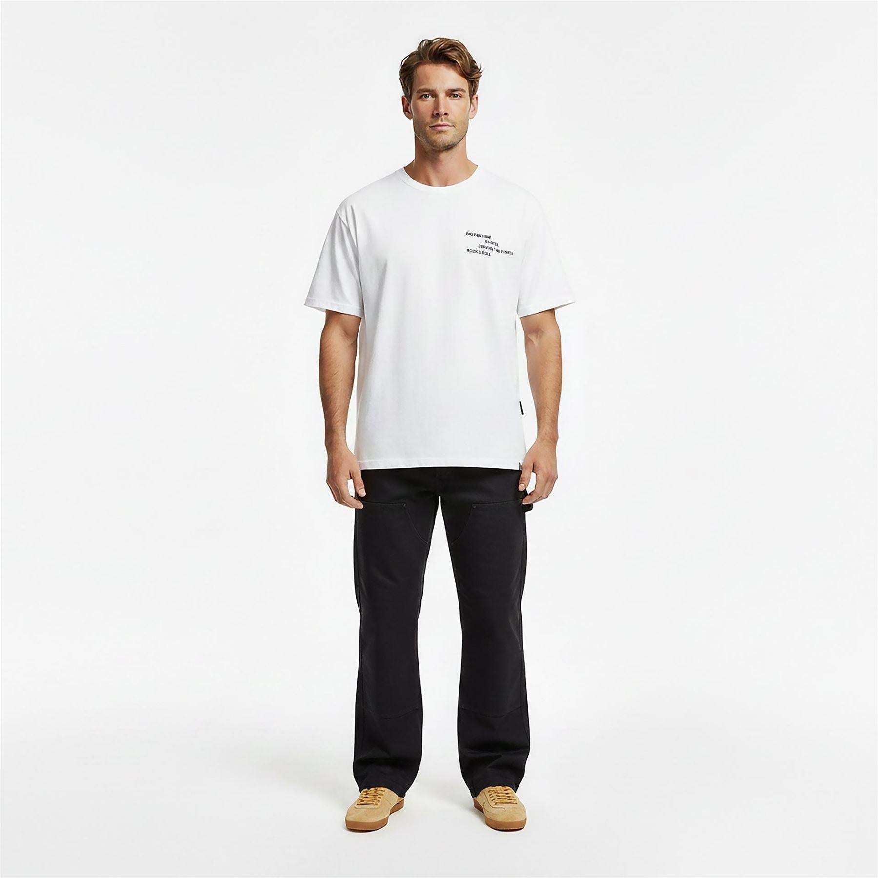 White - Lifestyle - Pretty Green Mens Text T-Shirt