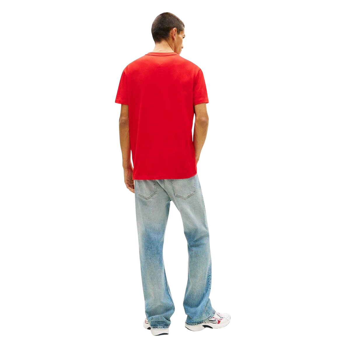 Red - Back - Tommy Jeans Mens Logo Regular T-Shirt