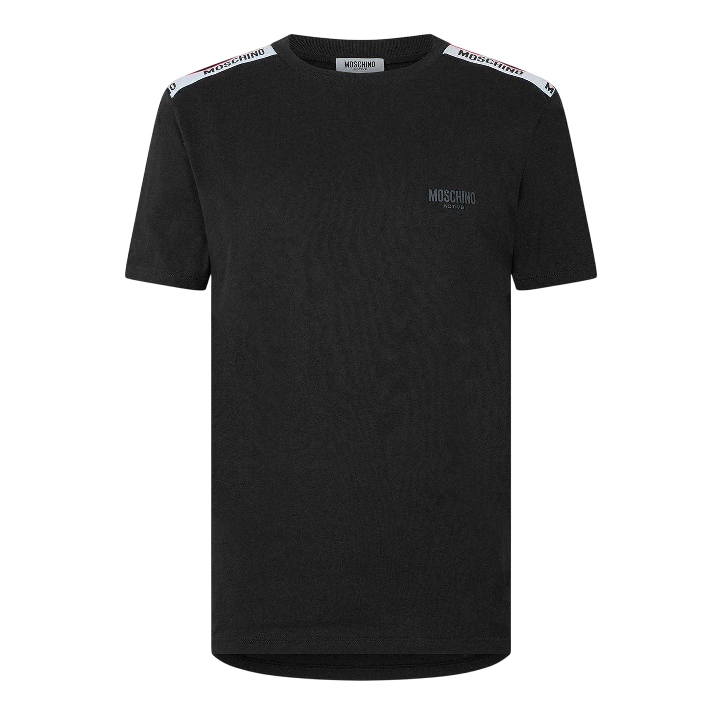 Black - Front - Moschino Mens Tape Regular T-Shirt