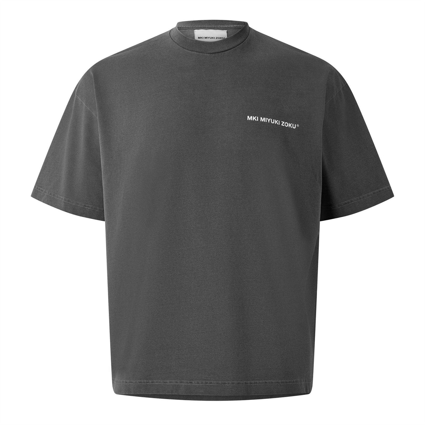 Pigment Black - Front - MKI MIYUKI ZOKU Mens Uniform Oversized T-Shirt
