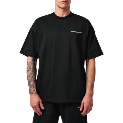 Black - Side - MKI MIYUKI ZOKU Mens Uniform Oversized T-Shirt