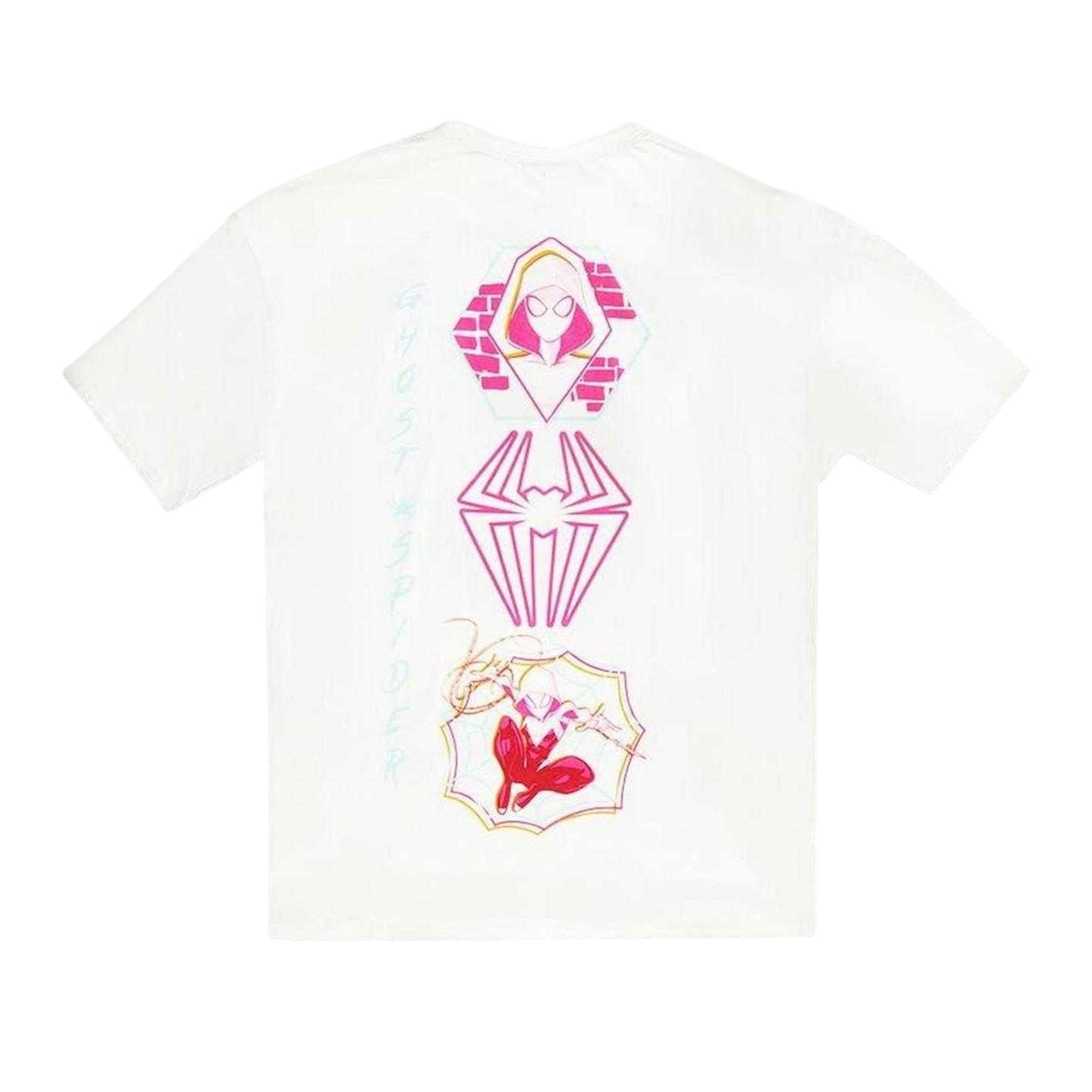 White-Pink - Back - Spider-Man Womens-Ladies Spider Gwen T-Shirt