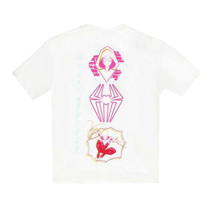 White-Pink - Back - Spider-Man Womens-Ladies Spider Gwen T-Shirt