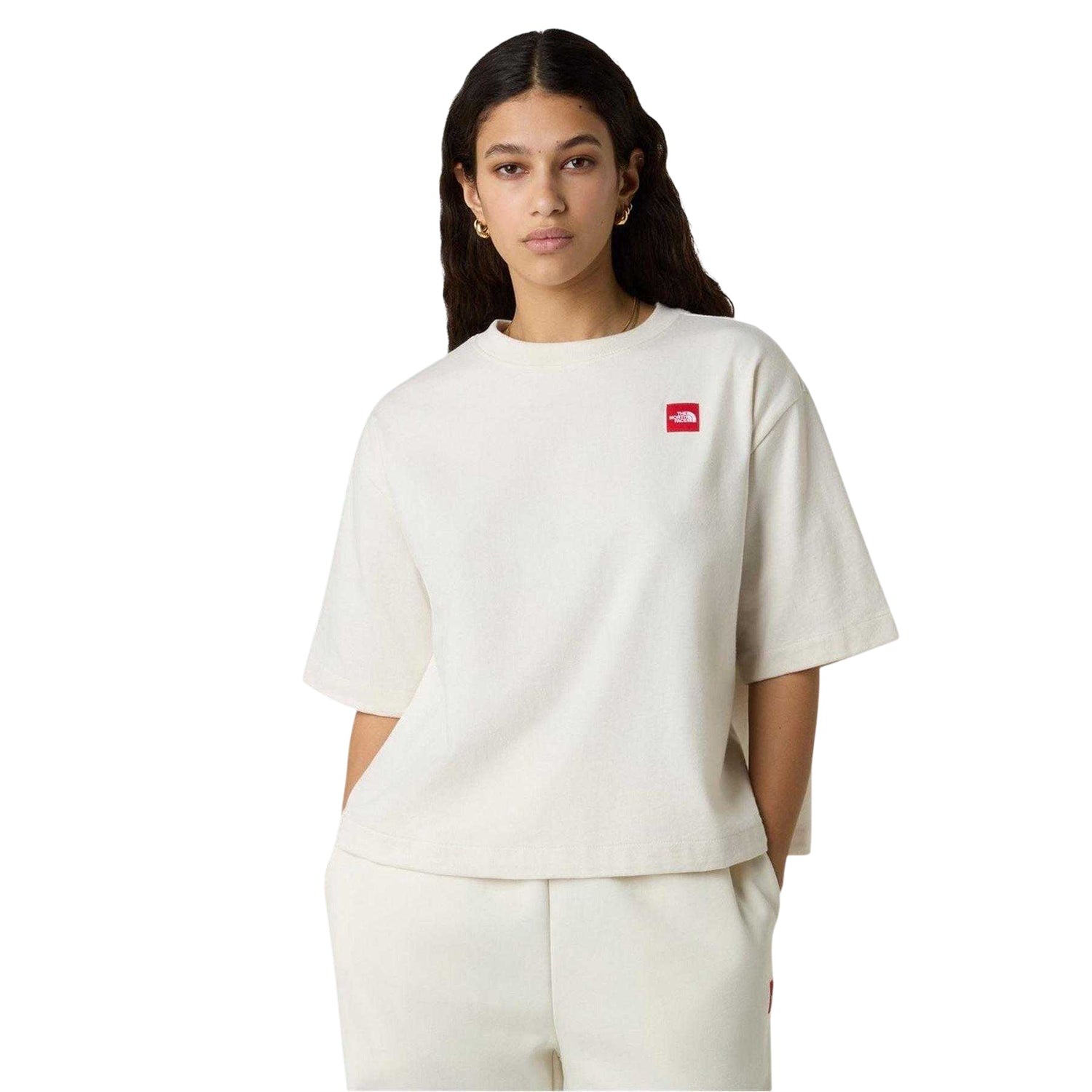 White - Side - The North Face Womens-Ladies Box Logo Boxy T-Shirt