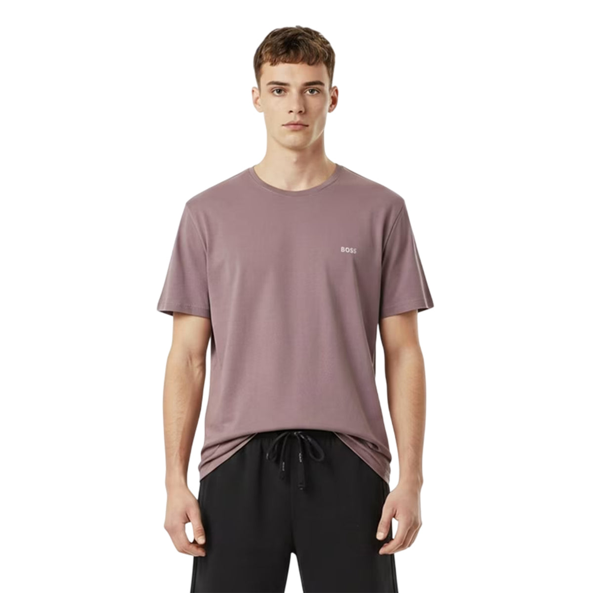 Purple - Side - Boss Mens Logo Regular T-Shirt