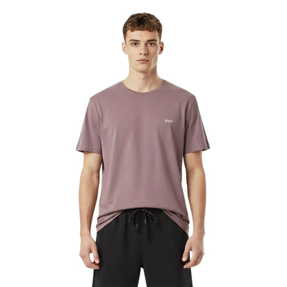 Purple - Side - Boss Mens Logo Regular T-Shirt