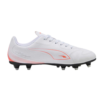 White-Glowing Red - Front - Puma Childrens-Kids Vitoria Firm Ground Football Boots