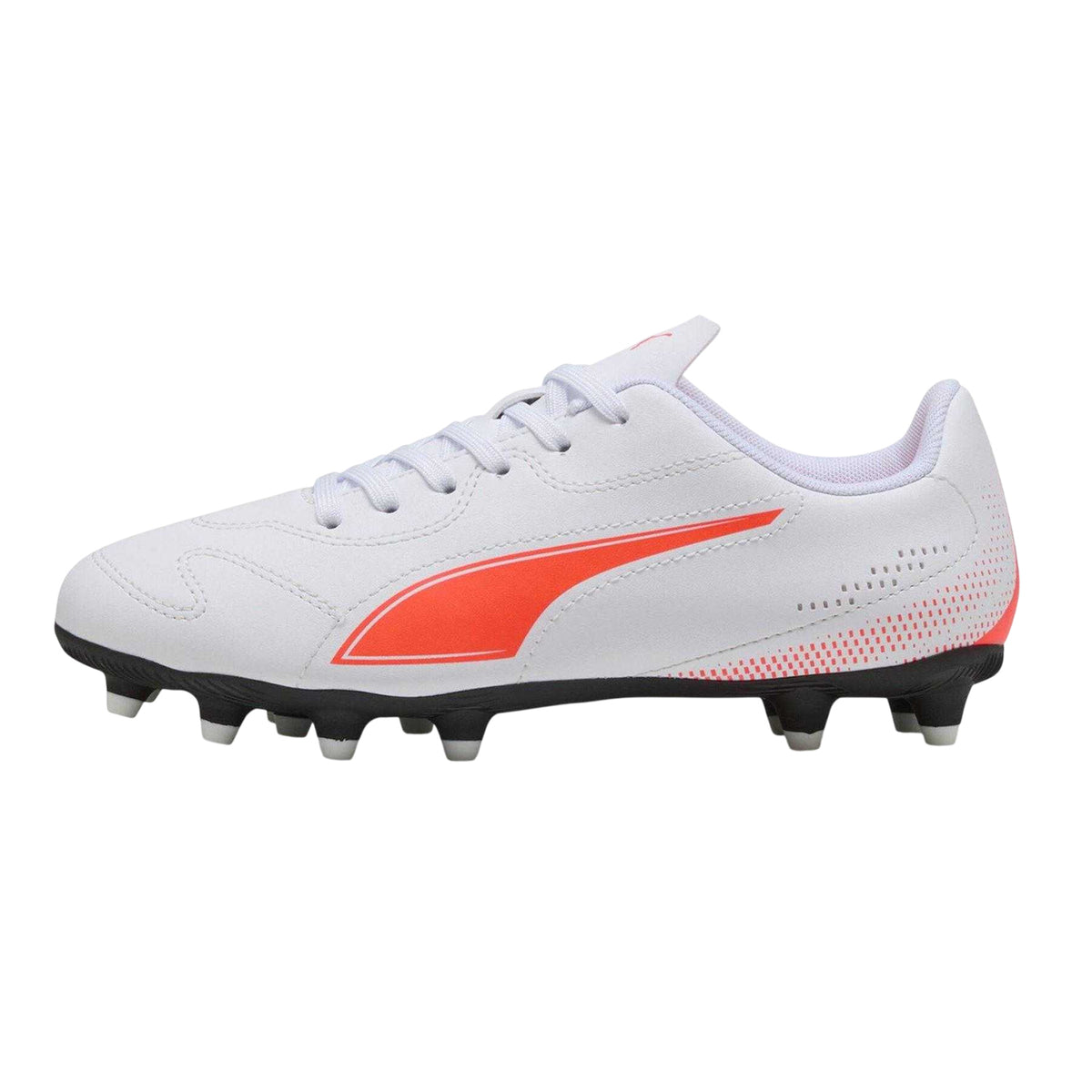 White-Glowing Red - Side - Puma Childrens-Kids Vitoria Firm Ground Football Boots