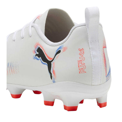 White-Black-Glowing Red - Back - Puma Childrens-Kids Future 8 Play Firm Ground Football Boots