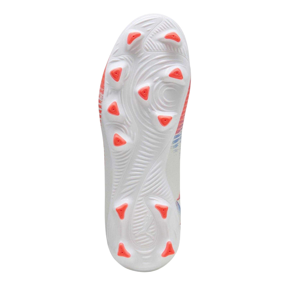 White-Black-Glowing Red - Pack Shot - Puma Childrens-Kids Future 8 Play Firm Ground Football Boots