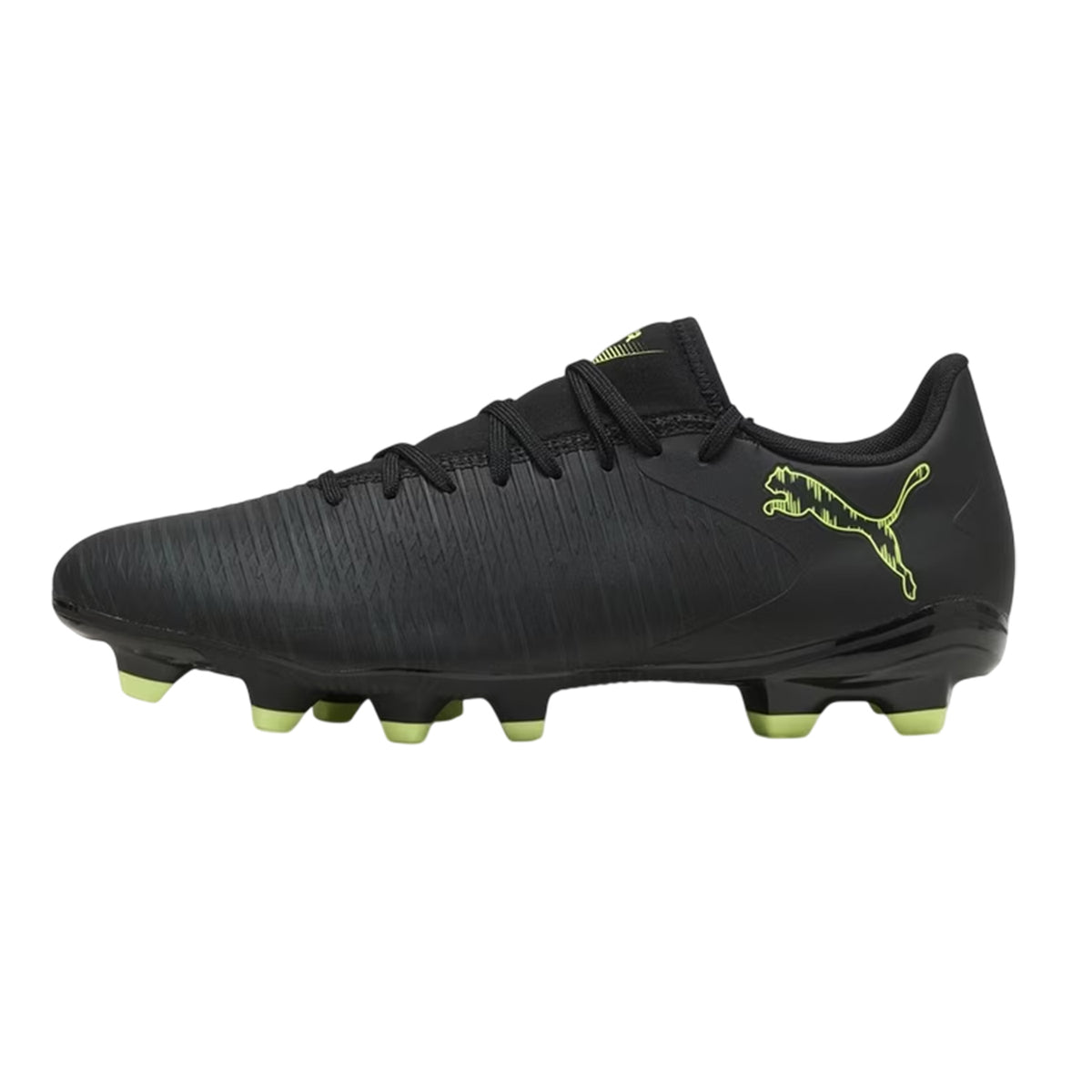 Black-Green - Side - Puma Childrens-Kids Future 8 Play Firm Ground Football Boots