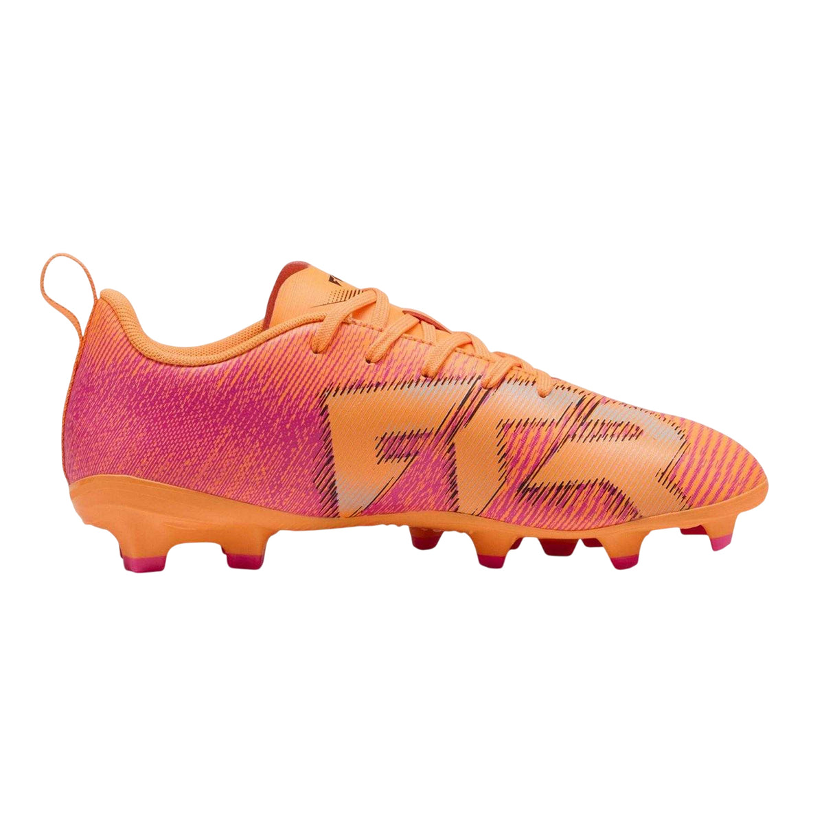 Hot Red-Black - Front - Puma Childrens-Kids Future 8 Play Firm Ground Football Boots