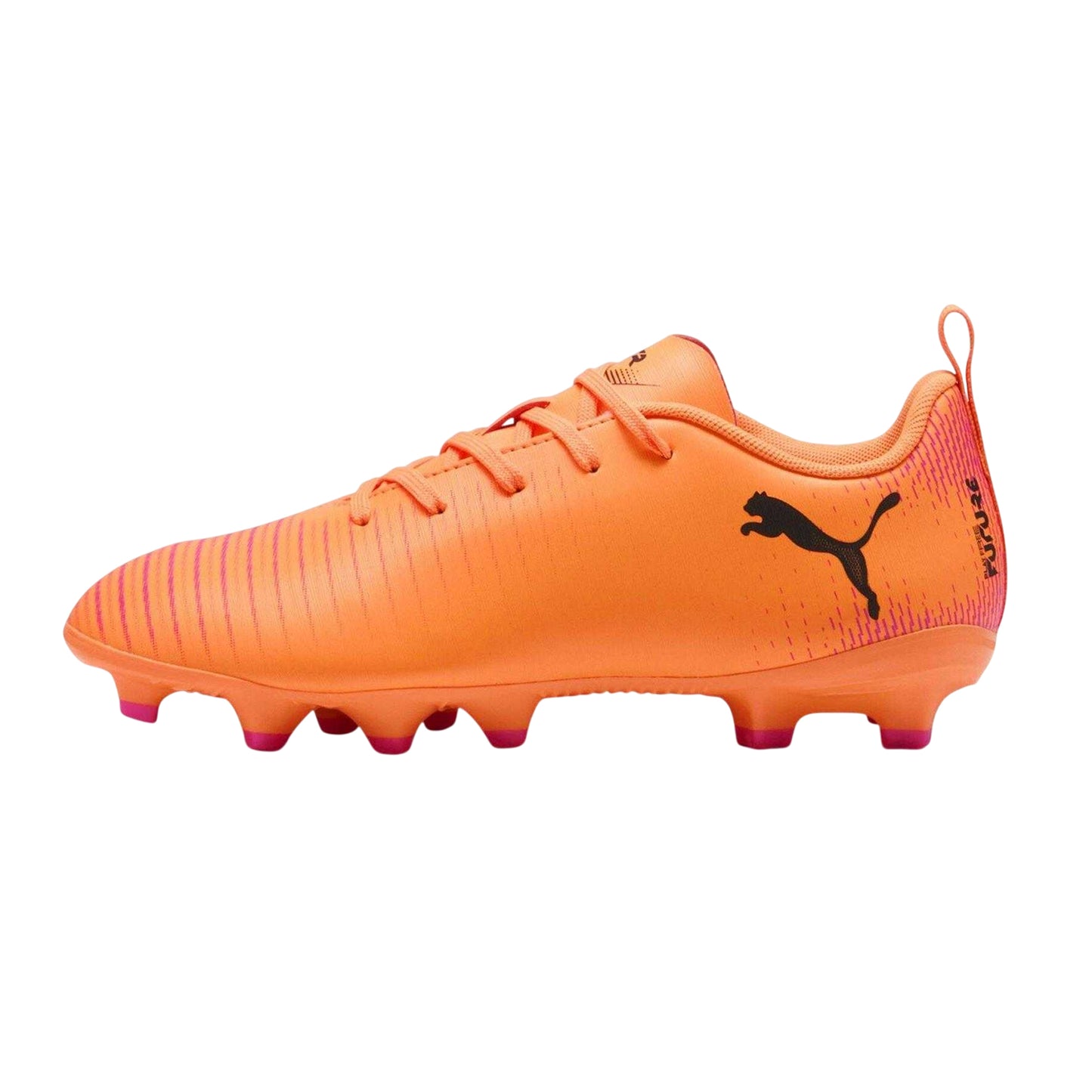 Hot Red-Black - Side - Puma Childrens-Kids Future 8 Play Firm Ground Football Boots