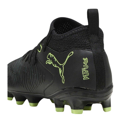 Black-Green - Back - Puma Childrens-Kids Future 8 Match Firm Ground Football Boots