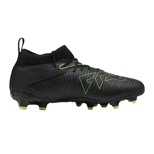 Black-Green - Front - Puma Childrens-Kids Future 8 Match Firm Ground Football Boots
