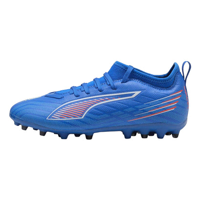 Blue-White-Red - Side - Puma Childrens-Kids Ultra 6 Match Firm Ground Football Boots