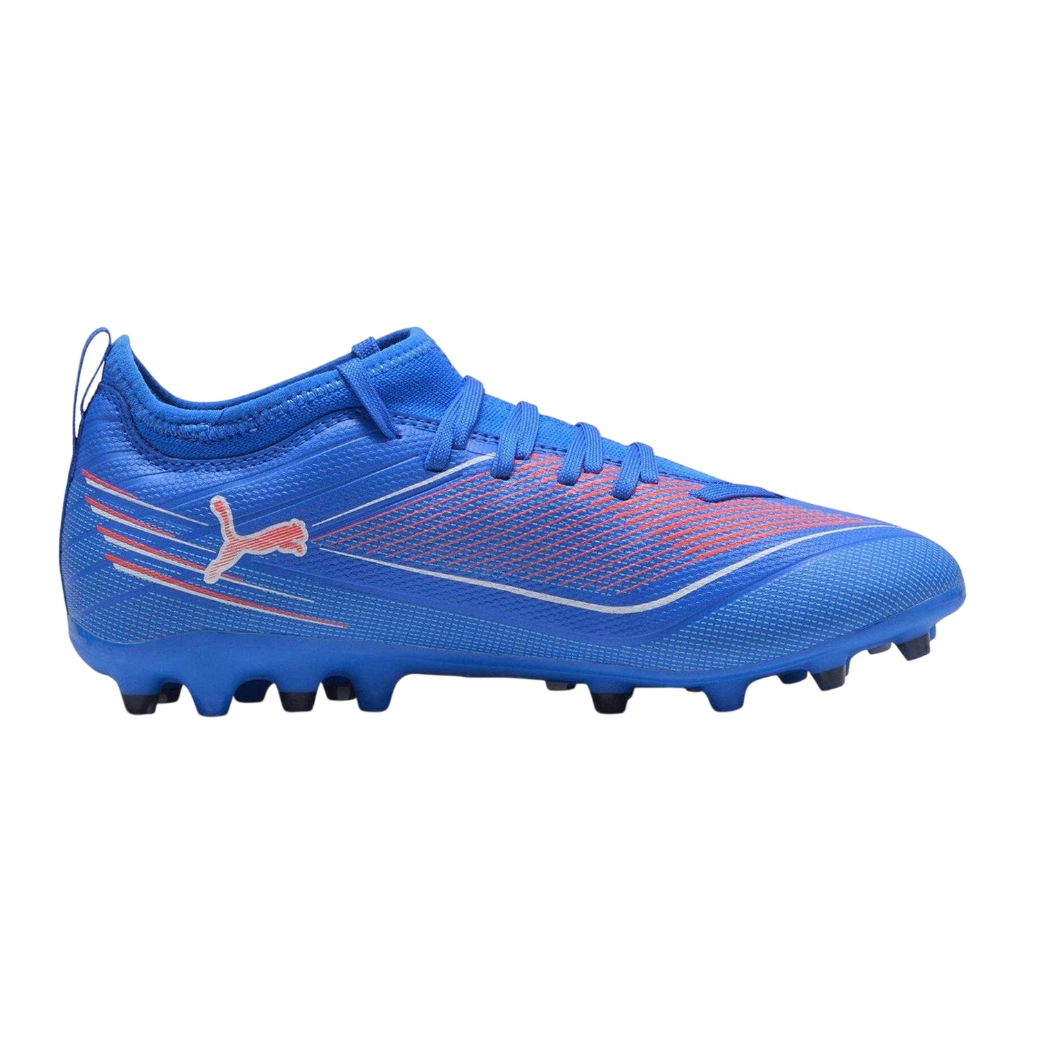 Blue-White-Red - Front - Puma Childrens-Kids Ultra 6 Match Firm Ground Football Boots
