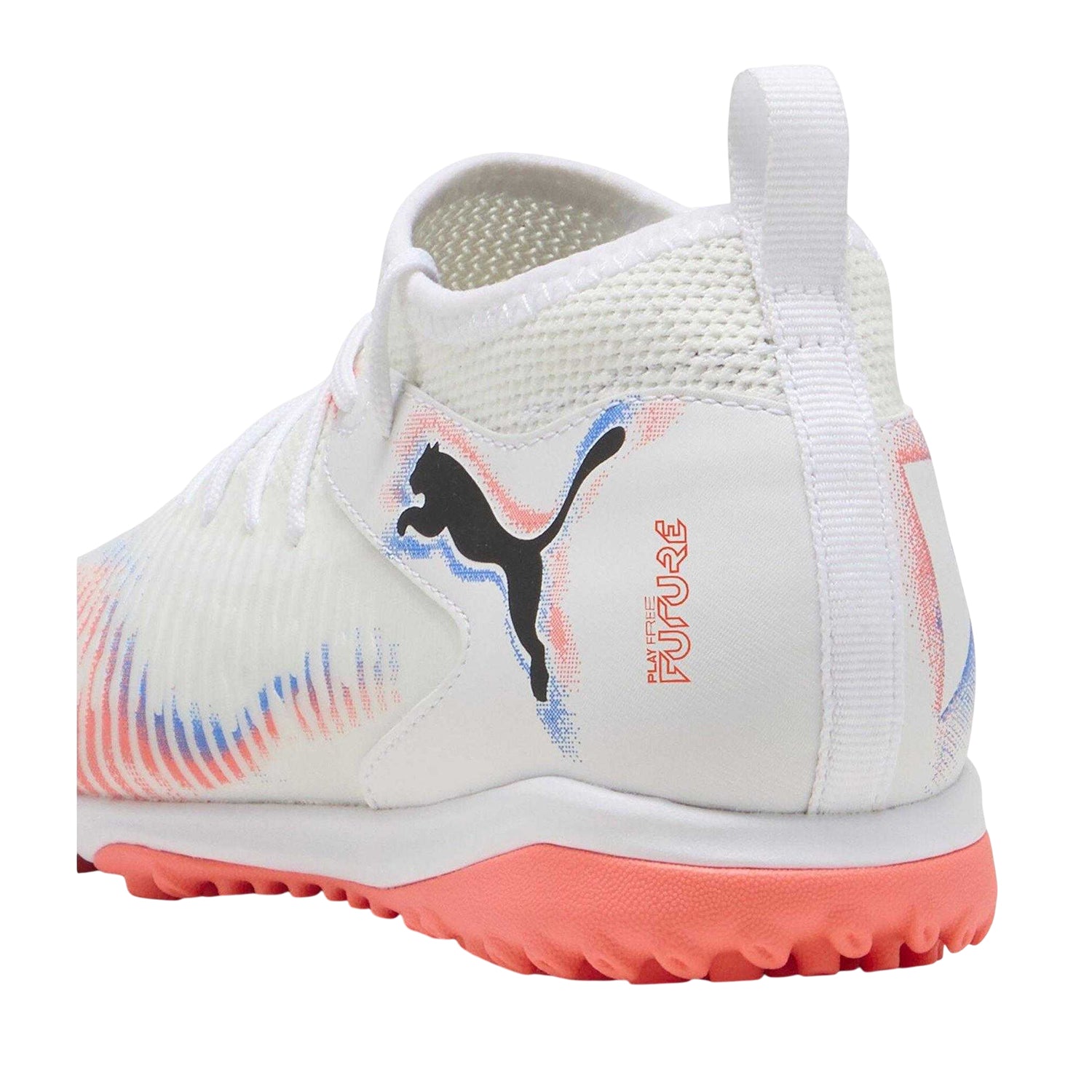 White-Black-Glowing Red - Back - Puma Childrens-Kids Future 8 Match Astro Turf Trainers