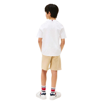 White - Back - Tommy Hilfiger Childrens-Kids Script Raglan T-Shirt