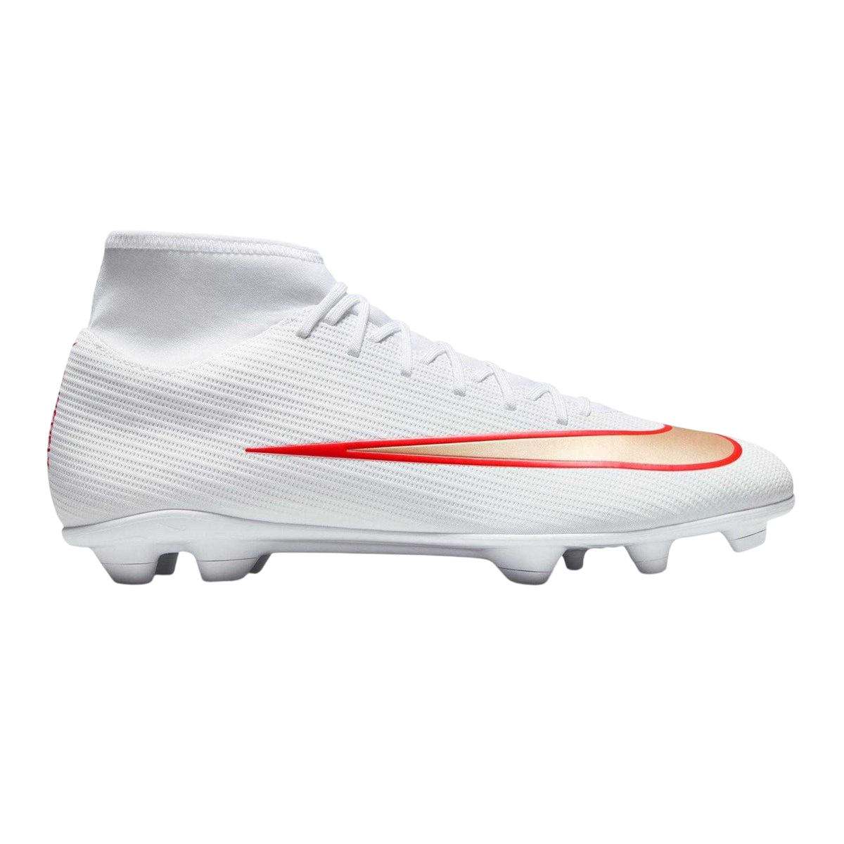 White-Red - Front - Nike Mens Superfly 11 Club High-top Firm Ground Football Boots
