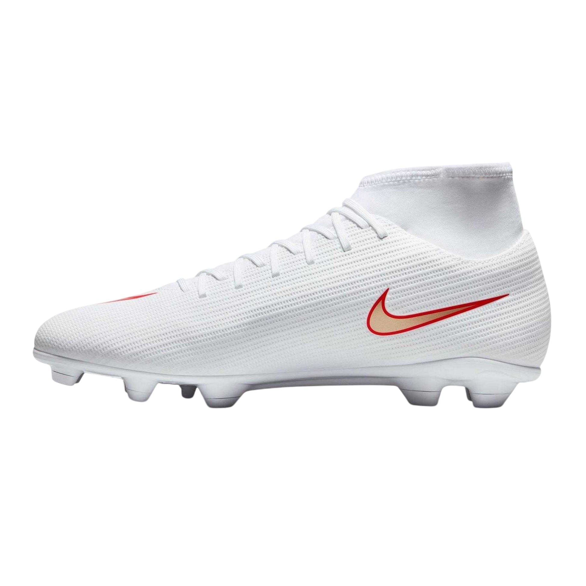 White-Red - Side - Nike Mens Superfly 11 Club High-top Firm Ground Football Boots