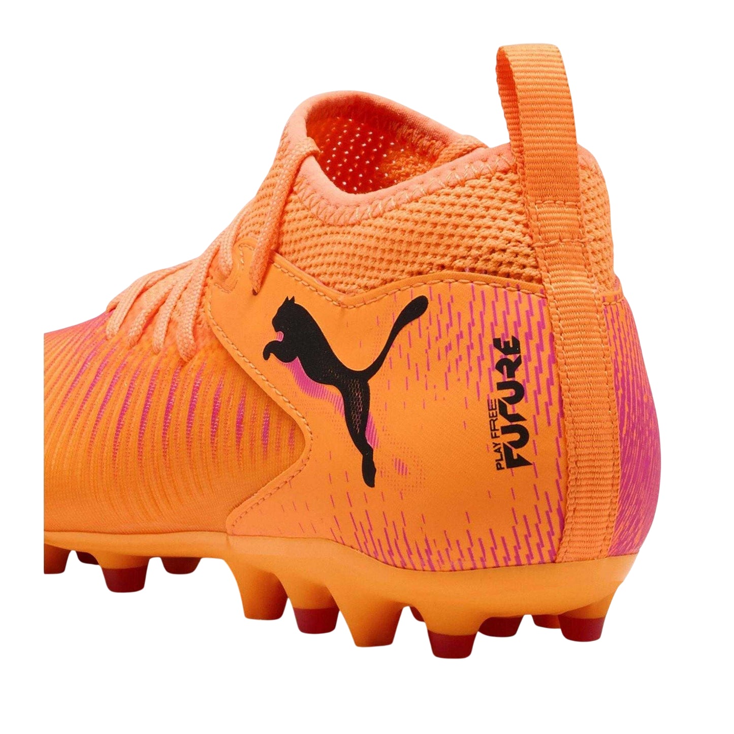 Orange-Black - Back - Puma Childrens-Kids Future 8 Match Firm Ground Football Boots