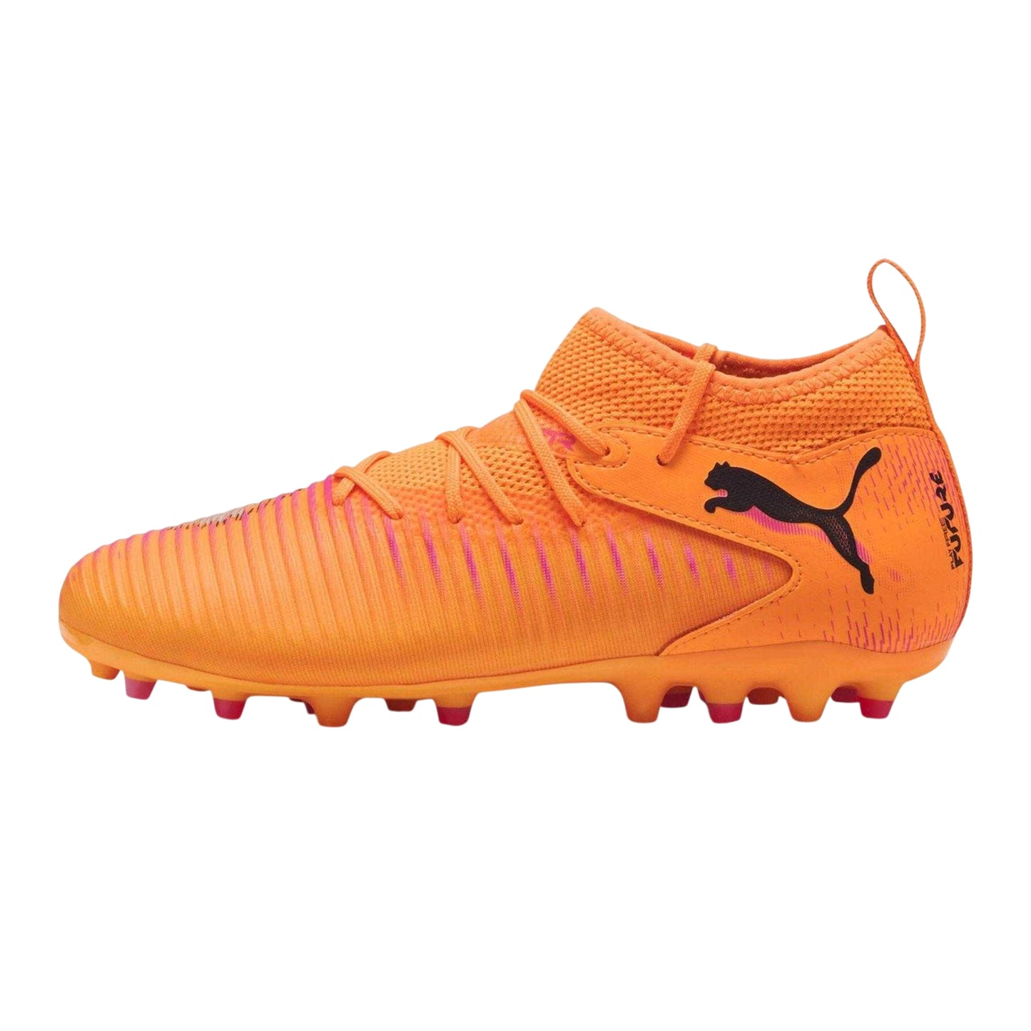 Orange-Black - Side - Puma Childrens-Kids Future 8 Match Firm Ground Football Boots