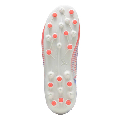 White-Black-Glowing Red - Pack Shot - Puma Childrens-Kids Future 8 Match Firm Ground Football Boots