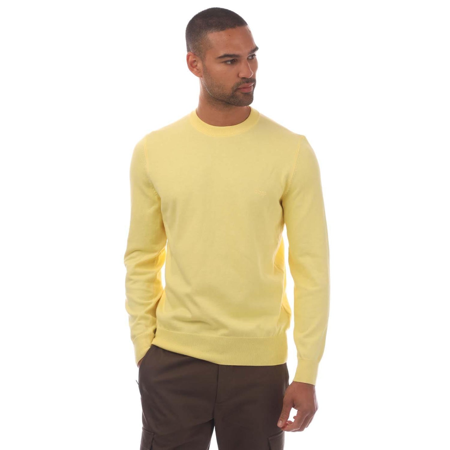 Yellow - Front - Boss Mens Pacas L Sweater Top