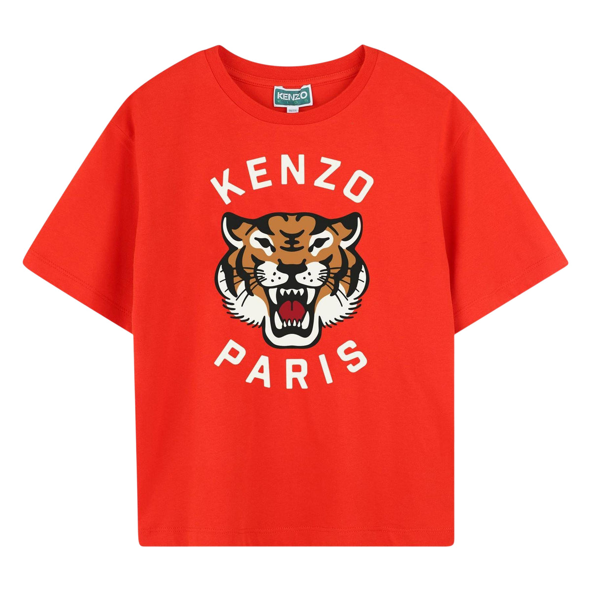 Red - Front - Kenzo Childrens-Kids Tiger Relaxed Fit T-Shirt